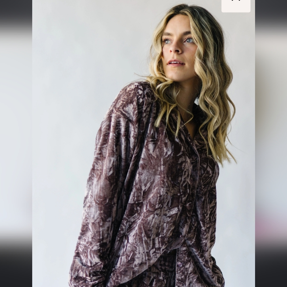 Velvet button up shirt